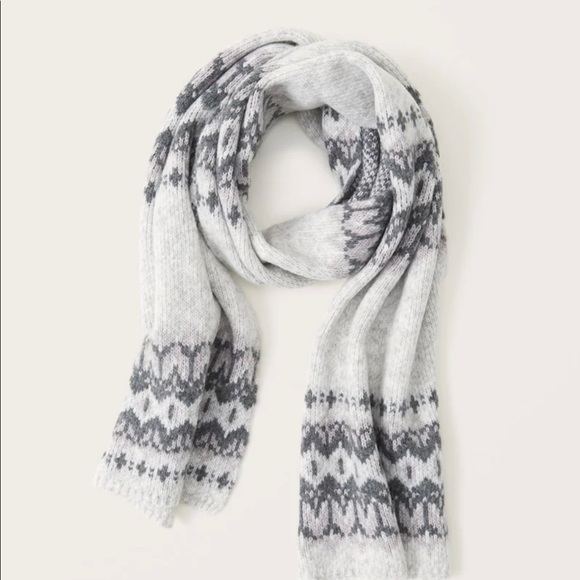 Abercrombie & Fitch Accessories - Abercrombie & Fitch NWT Fairisle Oversized Cozy Scarf - Gray Pattern